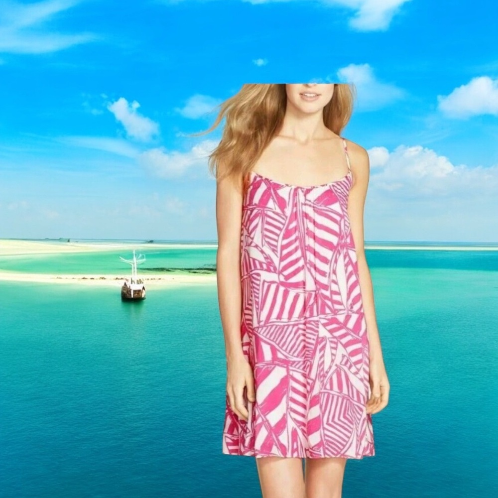 Lilly Pulitzer yatch Pink and White mini Dress size large